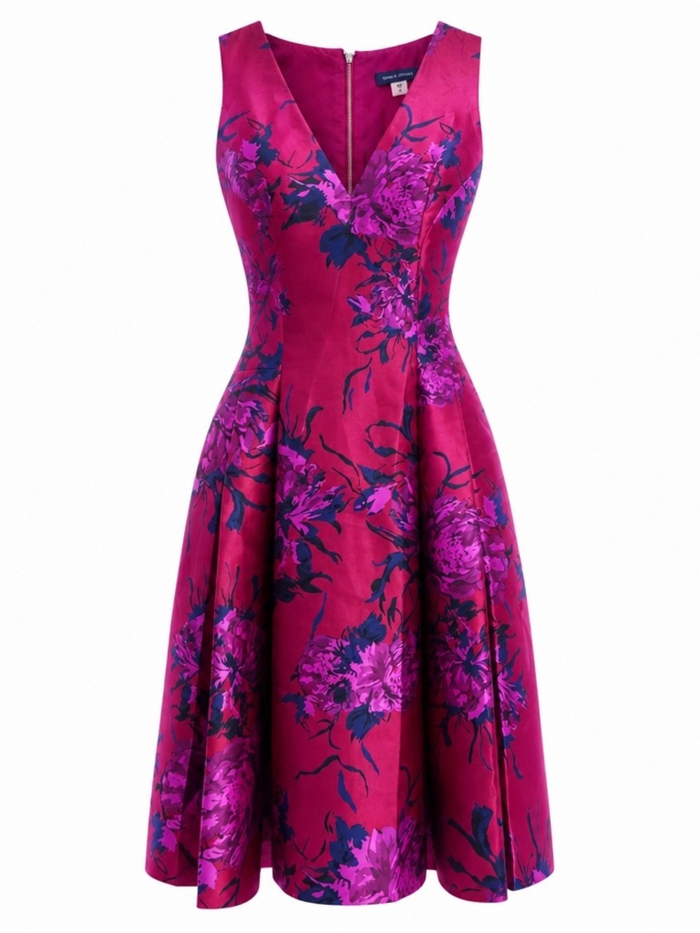 Tommy Hilfiger red floral jacquard sleeveless cocktail dress Size 10